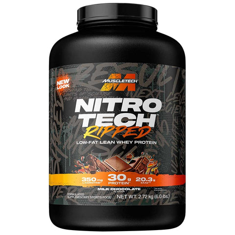 MuscleTech Nitro Tech Ripped Whey Protein Milk Chocolate 2.72kg - SuperSaverAU - view 1
