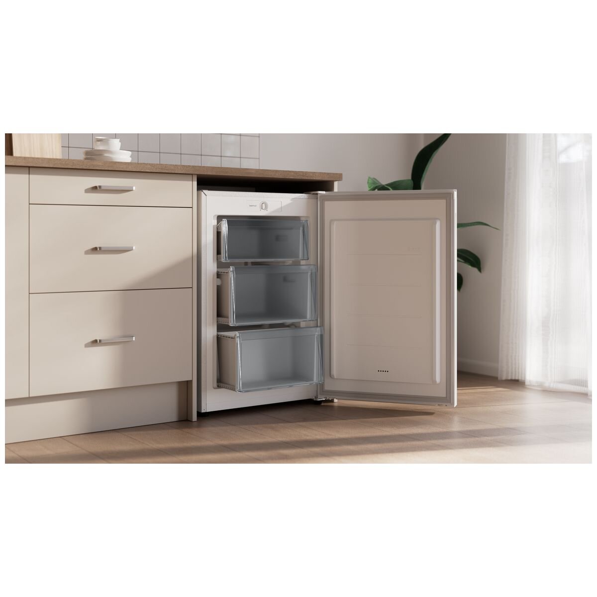 Haier Series 300 90L bar freezer - white, 5 star energy rating, reversible door - HVF90VW