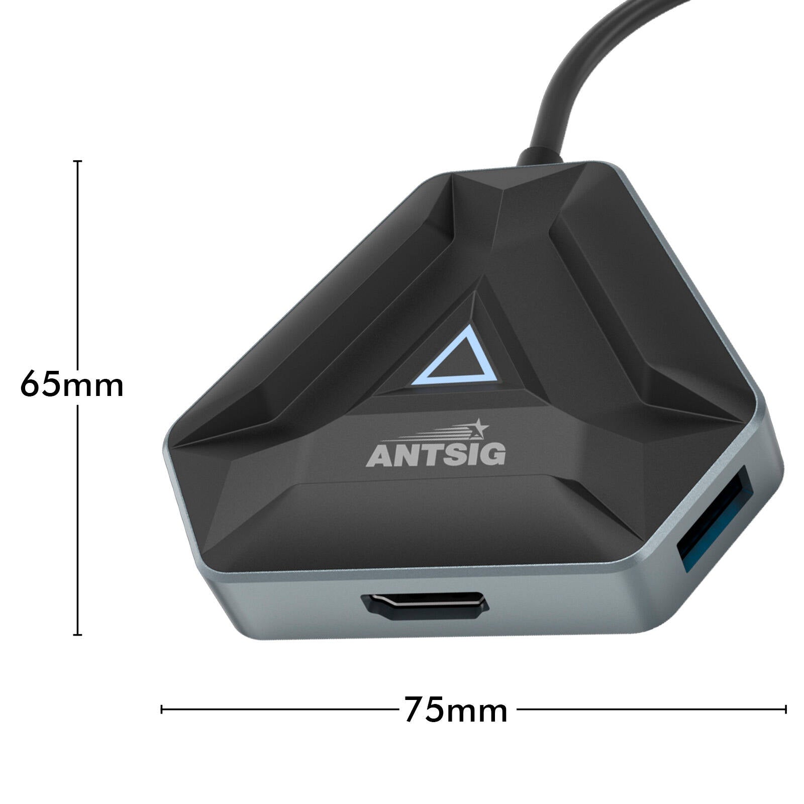 Antsig AP186 6 in 1 USB-C Multiport Adapter, Black ABS