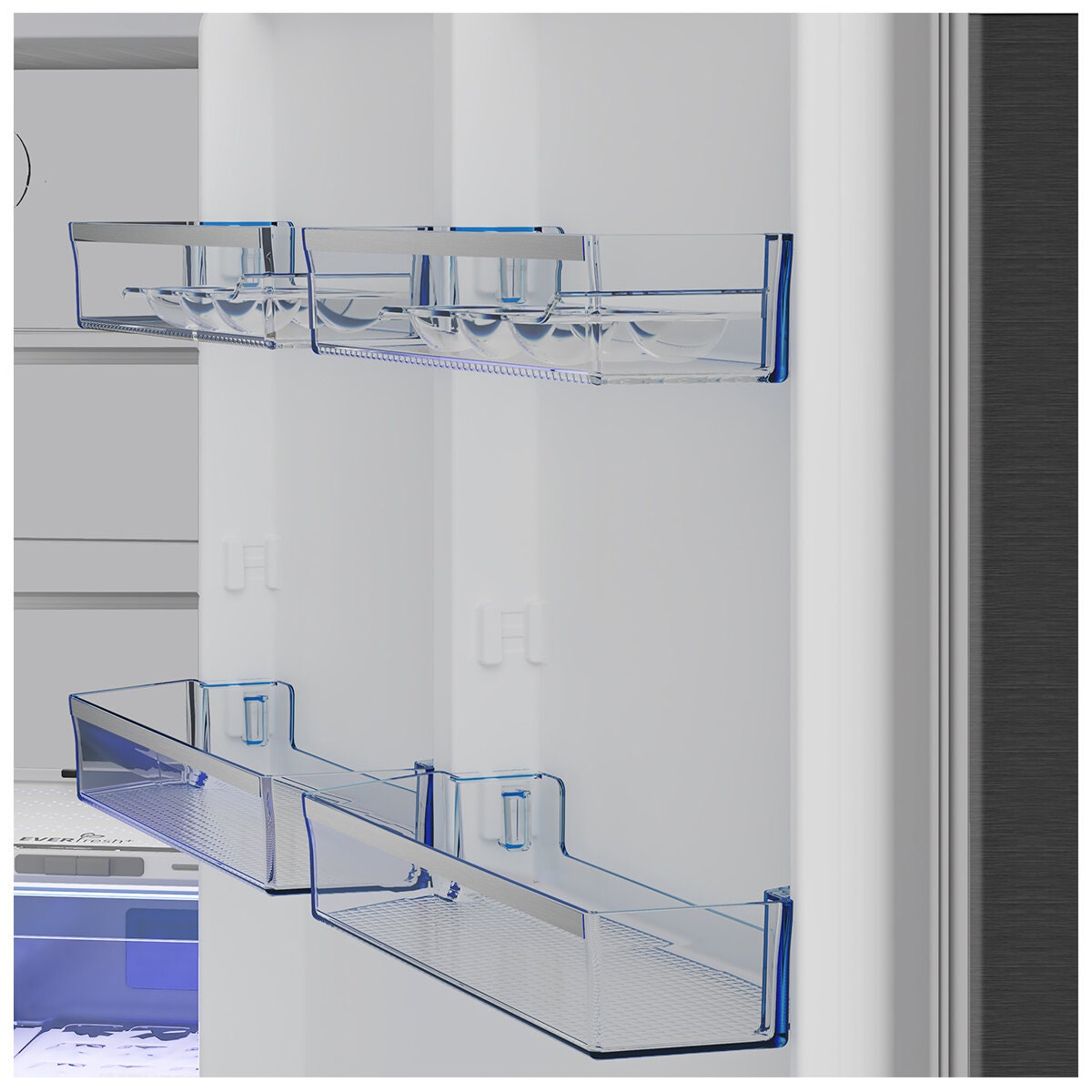 Beko 445L bottom mount fridge - dark pearl steel, NeoFrost dual cooling, 4.5 star rating - BBMB445PDX