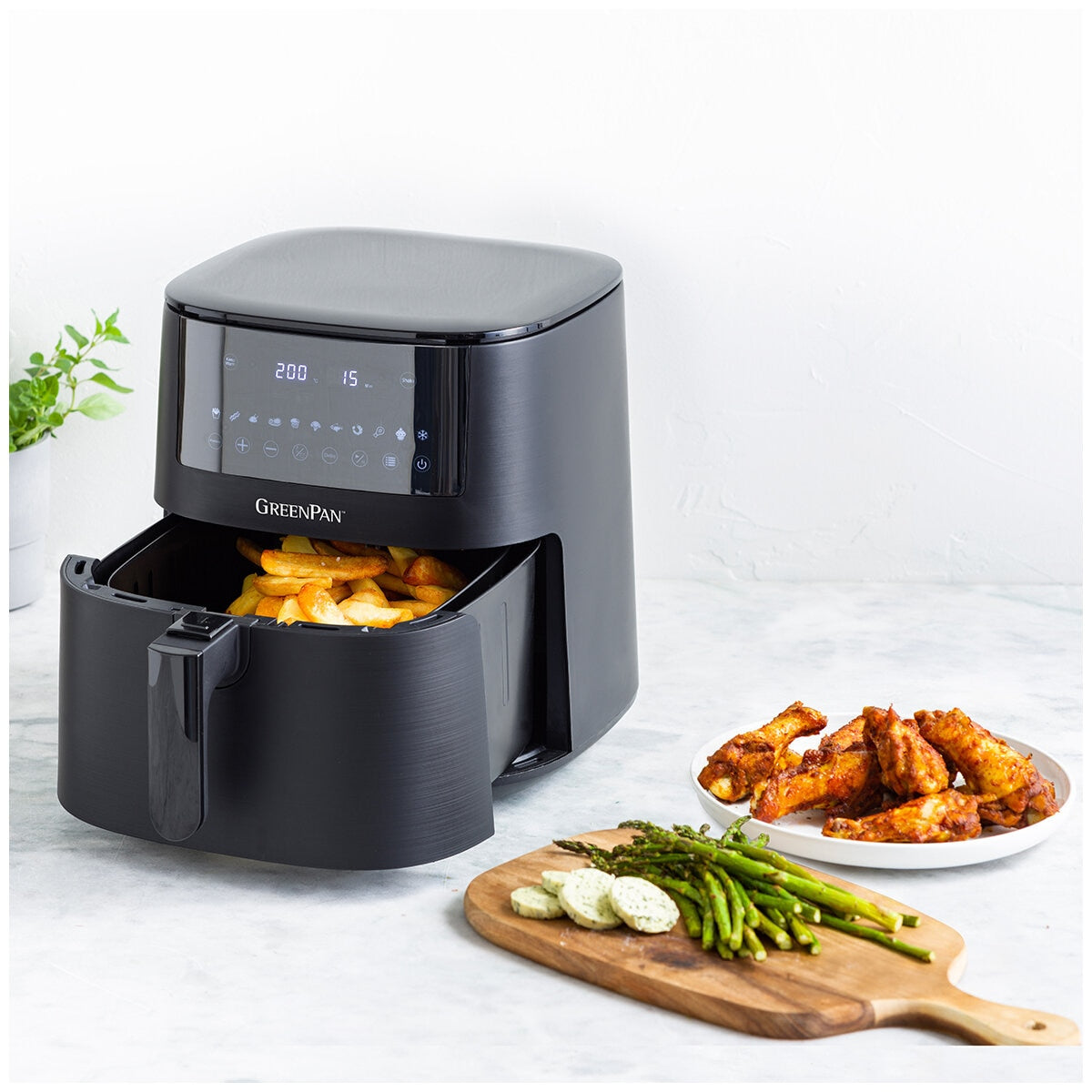 GreenPan Bistro 1 Basket Electric Air Fryer 7.2L CC008230-001 - SuperSaverAU - view 4