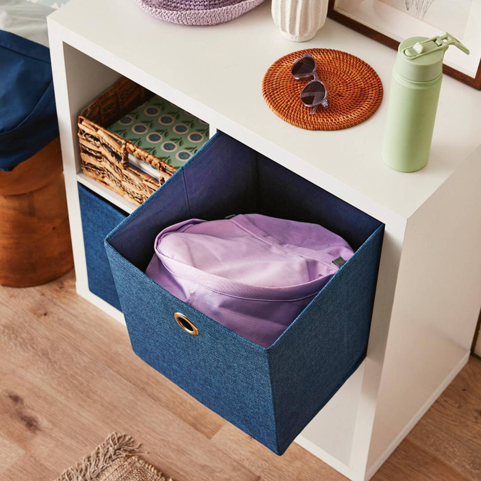 Flexi Storage Clever Cube 330 x 330 x 370mm Steel Blue Insert Fabric