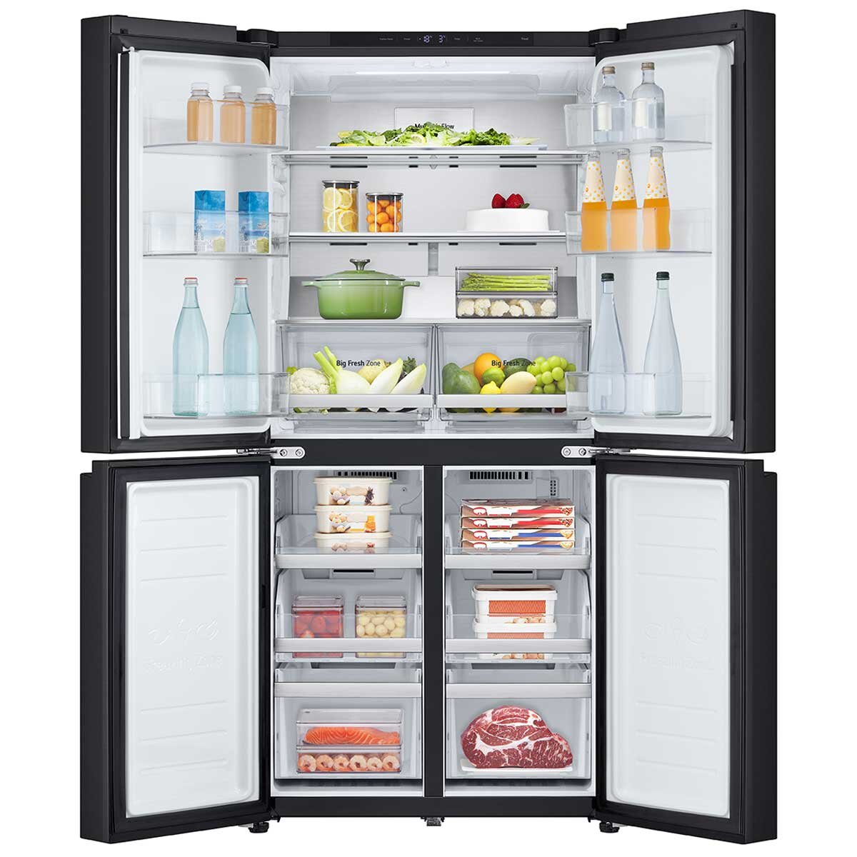 LG 530L Slim French Door Fridge Matte Black GF-B505MBL - SuperSaverAU - view 5