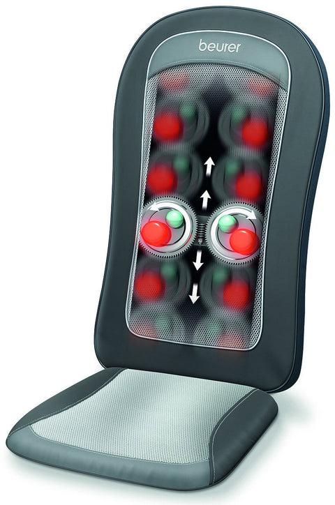Beurer Shiatsu Seat Cover Massager - Four Massage Heads - Optional Heat - Timer - Black - MG206