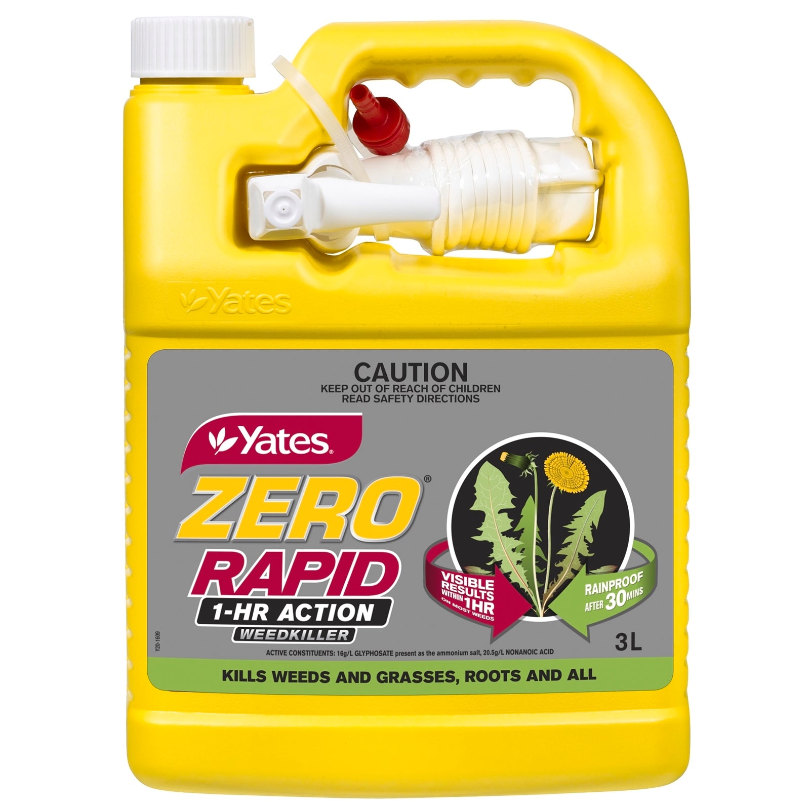 Yates Zero Rapid 1 Hour Action Weed Killer 3L - Ready to Use, Non-Selective