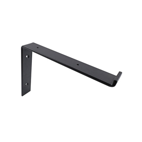 Carinya 240 x 185mm Black Powder Coated Steel Lipped Angle Bracket Wall Mount 50kg Load