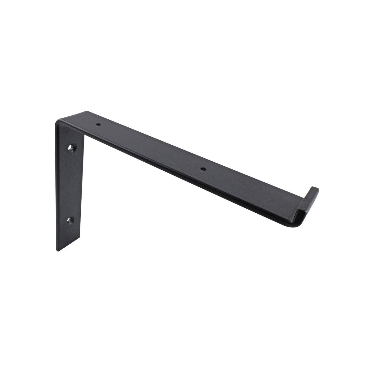Carinya 240 x 185mm Black Powder Coated Steel Lipped Angle Bracket Wall Mount 50kg Load