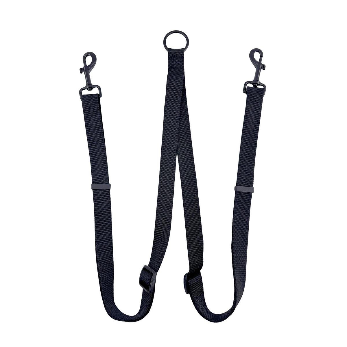 Flamingo Double Dog Leash - 2 Dogs - Adjustable 70cm to 120cm - Black - SuperSaverAU - view 1