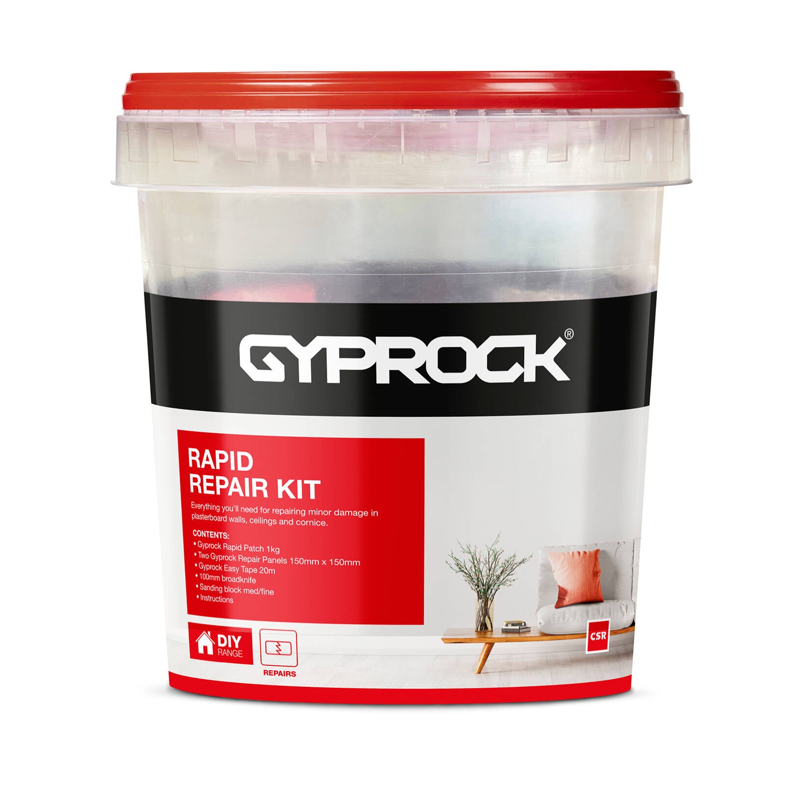 Gyprock CSR 1.5kg DIY Rapid Plaster Repair Kit, Sandable Plasterboard Patch Set