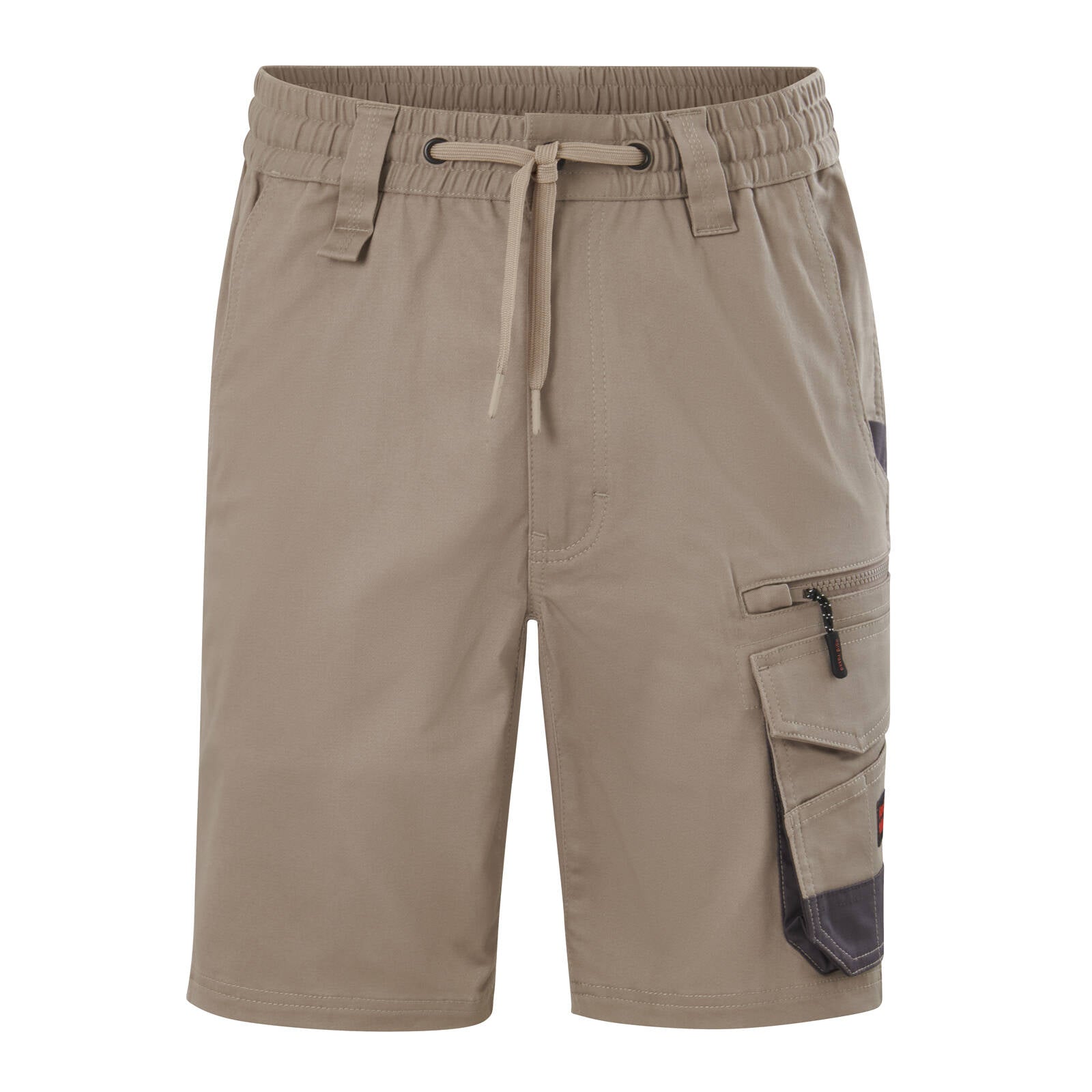 Hard Yakka Men's Tough Utility Mid Length Shorts, Desert, Cotton-Rich, Ruler Pocket, Size 87R