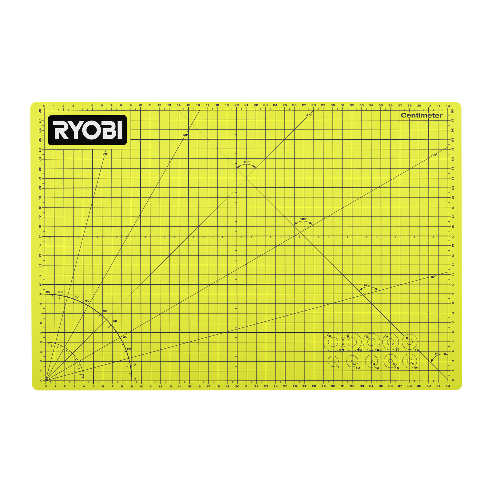 Ryobi A3 Self-Healing Cutting Mat, 340 x 450mm, Non-Slip Both Sides