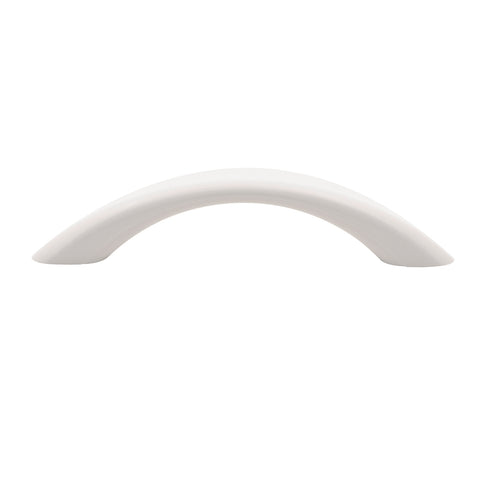 Prestige 96mm White Plastic Bow Handle, Cabinet Drawer Pull