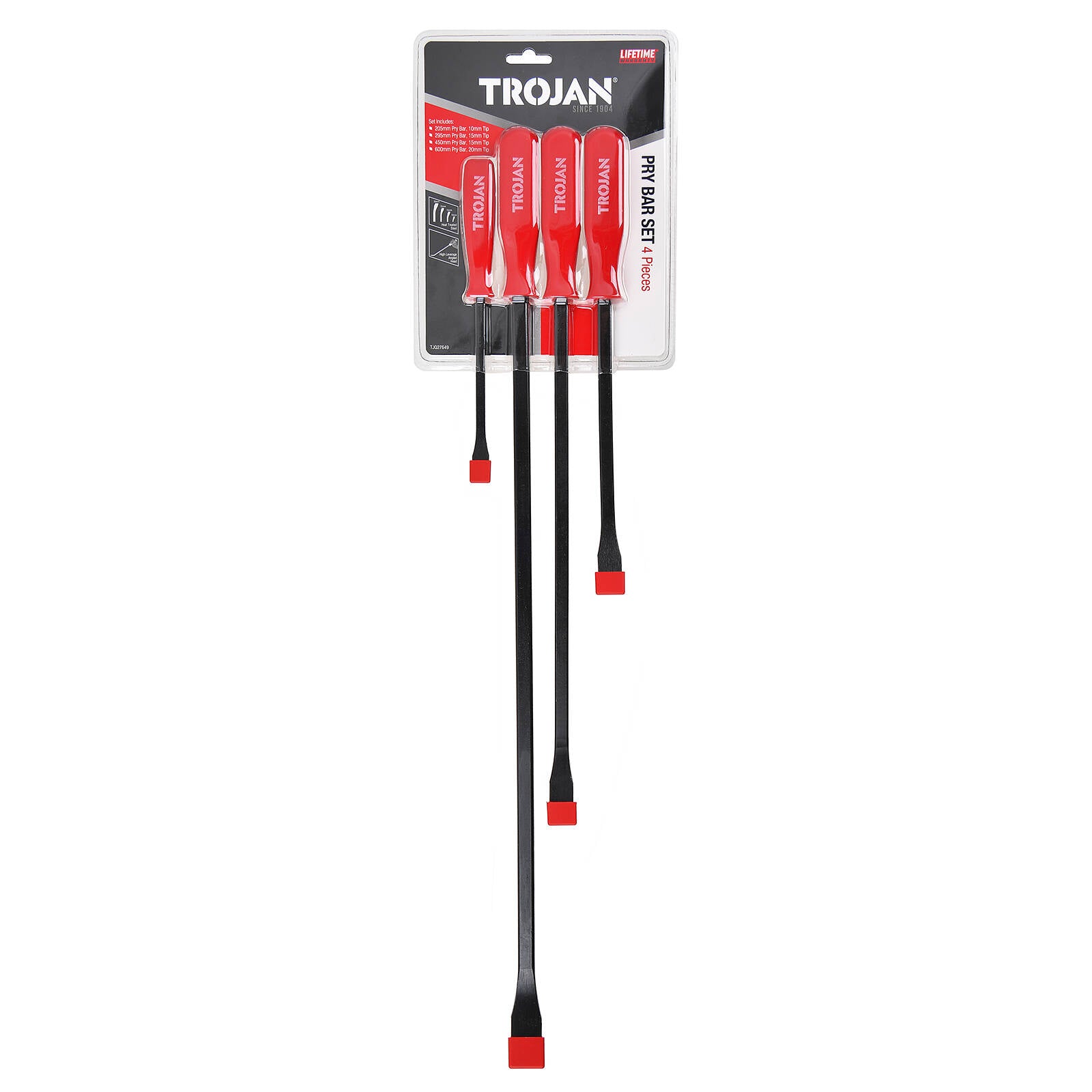 Trojan 4 Piece Pry Bar Set - 205mm, 295mm, 450mm and 600mm