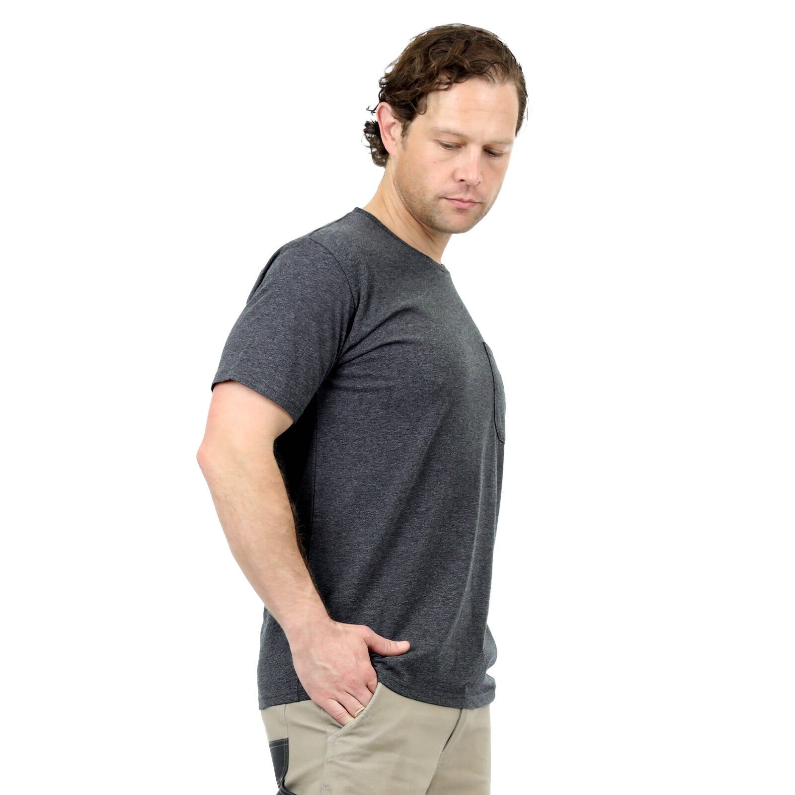 Citeco Men's Charcoal Marle Tee Cotton/Polyester - Small