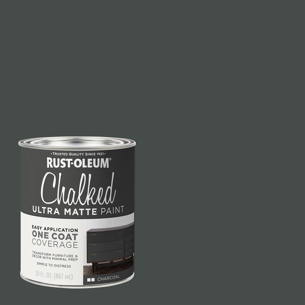 Rust-Oleum Chalked Ultra Matt Charcoal Furniture Paint 887ml