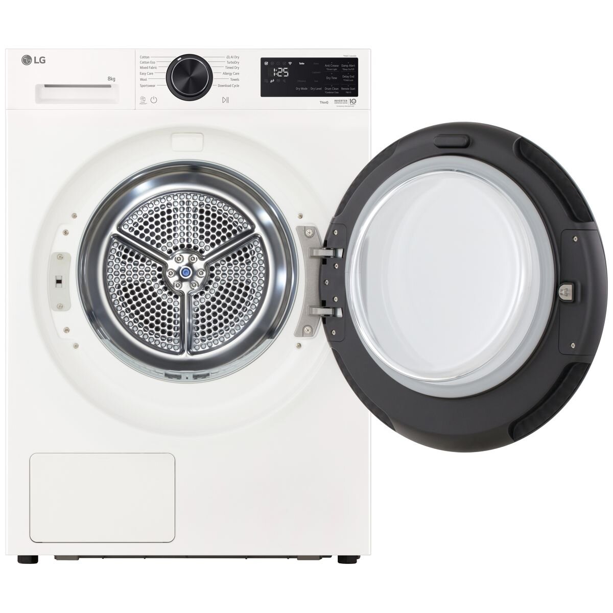 LG Series 3 8kg Heat Pump Dryer - White, 8 Star Energy Rating, Auto Cleaning Condenser - DXH3-08W