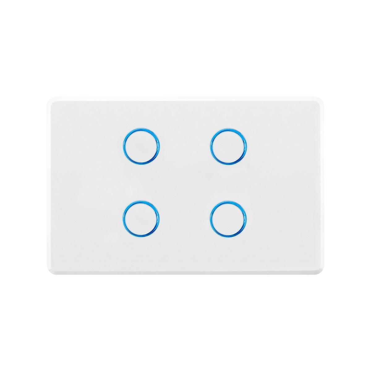 Deta Touch Activated Quad Gang Light Switch 75mm x 30mm x 110mm - White - SuperSaverAU - view 1