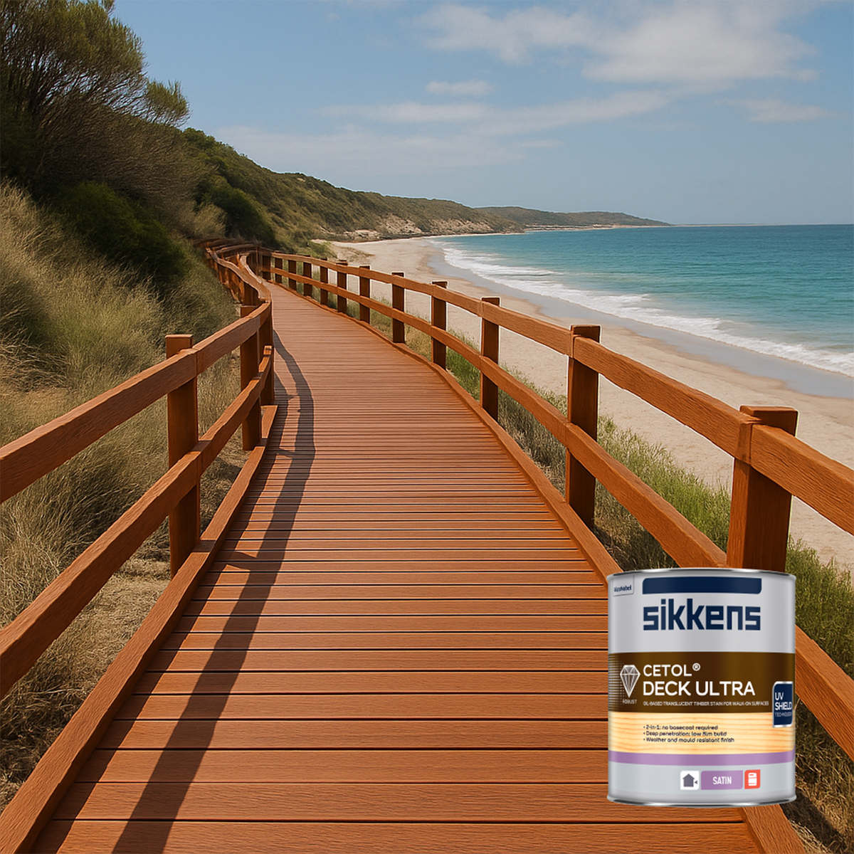 Sikkens 4L Merbau Cetol Deck Ultra - Self-Priming Deck Coating - 4L - Satin Finish - SuperSaverAU - view 4