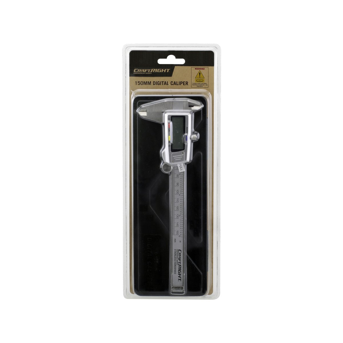 Craftright 150mm Digital Caliper, Stainless Steel, Large LCD Display, Case Included