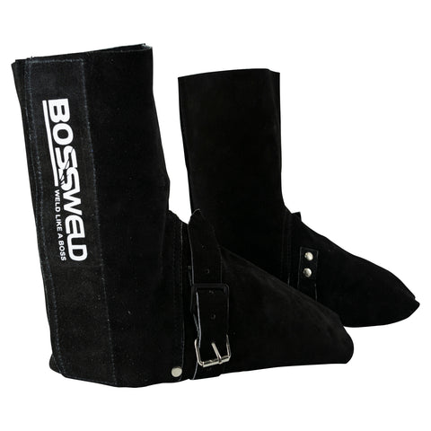 Bossweld Black Leather Welding Spats