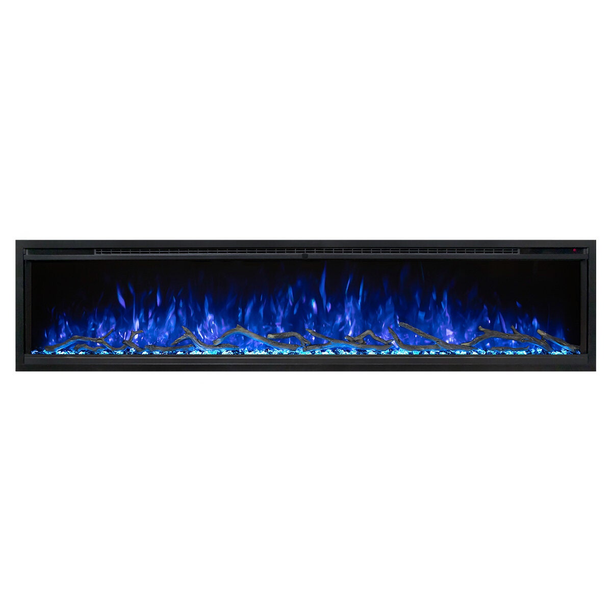 Modern Flames Spectrum 74 Inch Electric Fireplace - Black - Hybrid-FX Flame Technology - SPS-74BAUS