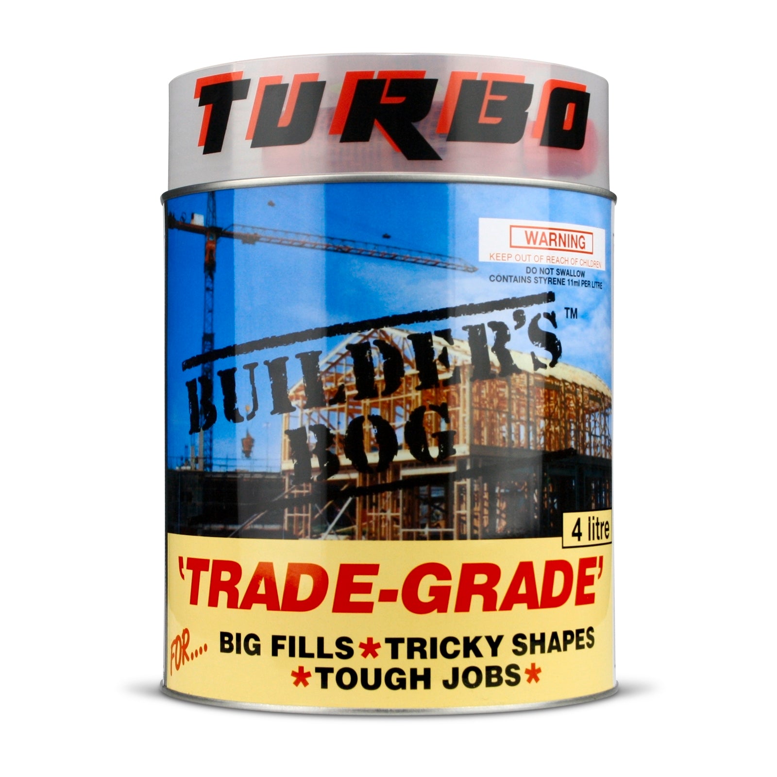 Turbo Builders Bog Filler 4L Beige Polyester Paintable Sandable Indoor Outdoor