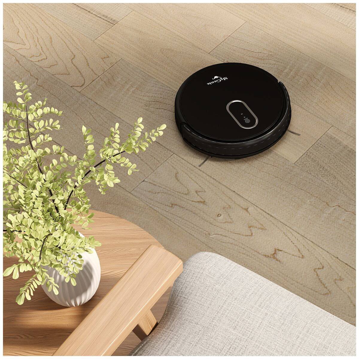 MyGenie Hydraclean Robotic Vacuum and Mop - 3200Pa Suction, Gyroscopic Navigation, Black - 10005710
