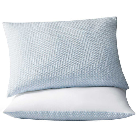 Hotel Grand Reversible Cooling Pillow 2 Pack - Cool to the Touch Fabric, Reversible for Summer & Winter, Medium Firm Density, DuraLOFT Filling - SuperSaverAU - view 1