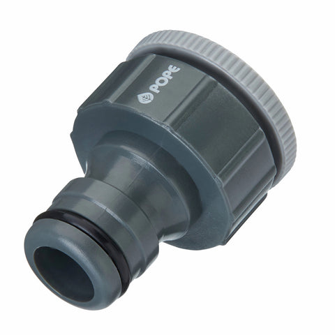 Pope 18mm Universal Tap Adaptor - ABS Plastic, Grey, Outdoor