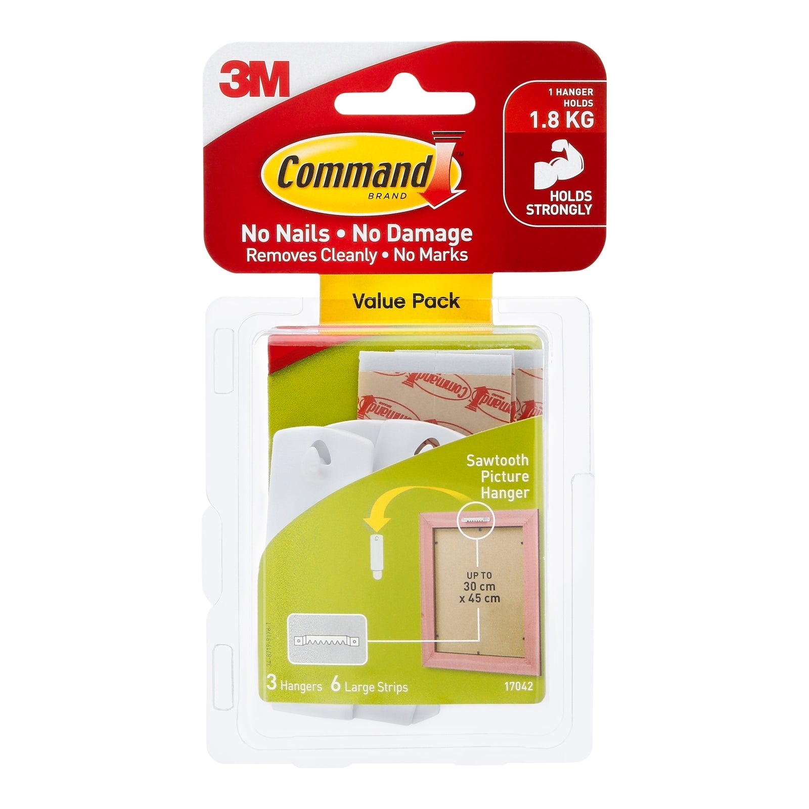Command White Adhesive Sawtooth Picture Hanger - 3 Pack