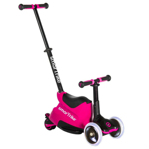 SmarTrike Xtend 3-in-1 Ride-On – Adjustable Kids Scooter & Balance Bike in Pink - SuperSaverAU - view 1