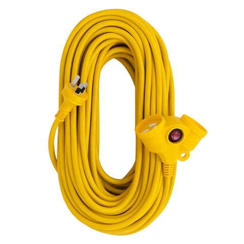 DETA 15m Dual Socket Heavy Duty Extension Lead 240V 10A 1.5mm DYX15