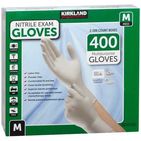 Kirkland Signature Medium Nitrile Exam Gloves 2 x 200 Count - SuperSaverAU - view 1