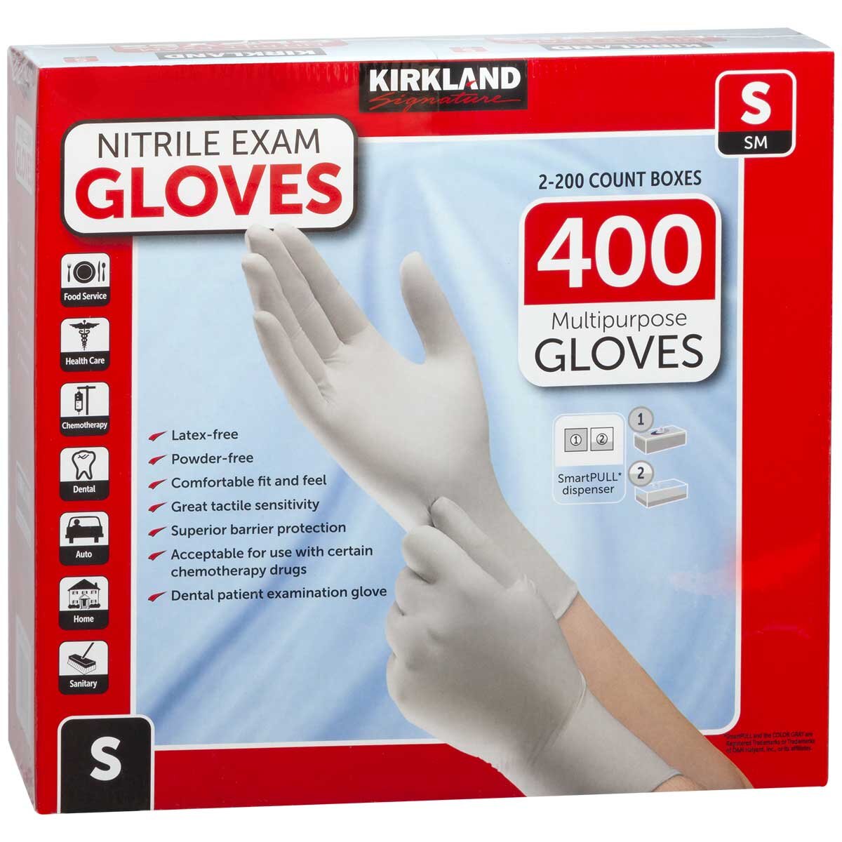 Kirkland Signature Nitrile Exam Gloves Small 2 x 200 Count - SuperSaverAU - view 1