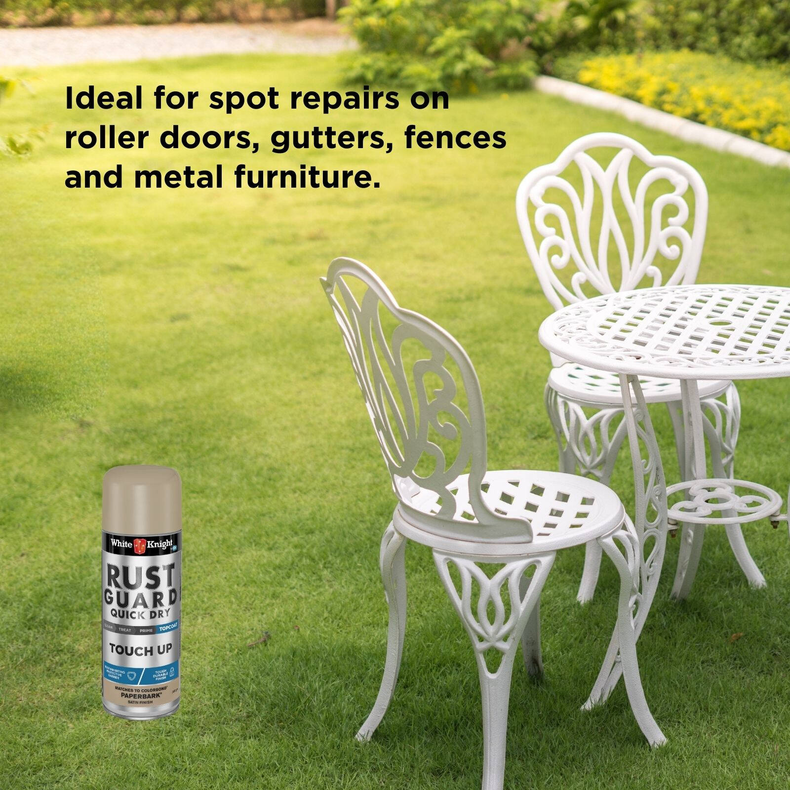 White Knight Rust Guard 300g Paperbark Satin Touch Up Spray Paint