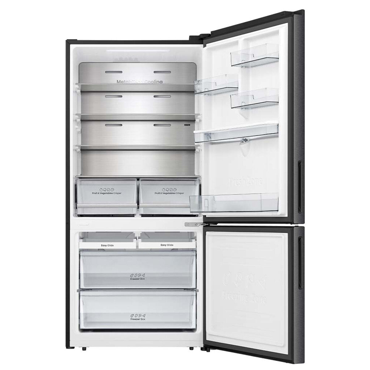Hisense 500L PureFlat Bottom Mount Refrigerator Dark Steel HRBM500TBW - SuperSaverAU - view 3