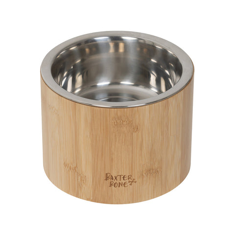 Baxter Bone Bamboo Elevated Pet Bowl Medium - SuperSaverAU - view 1