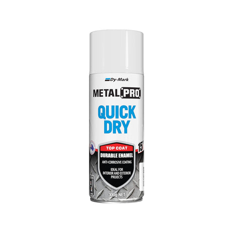 Dy-Mark 300g White High Gloss MetalPro Quick Dry Aerosol Paint