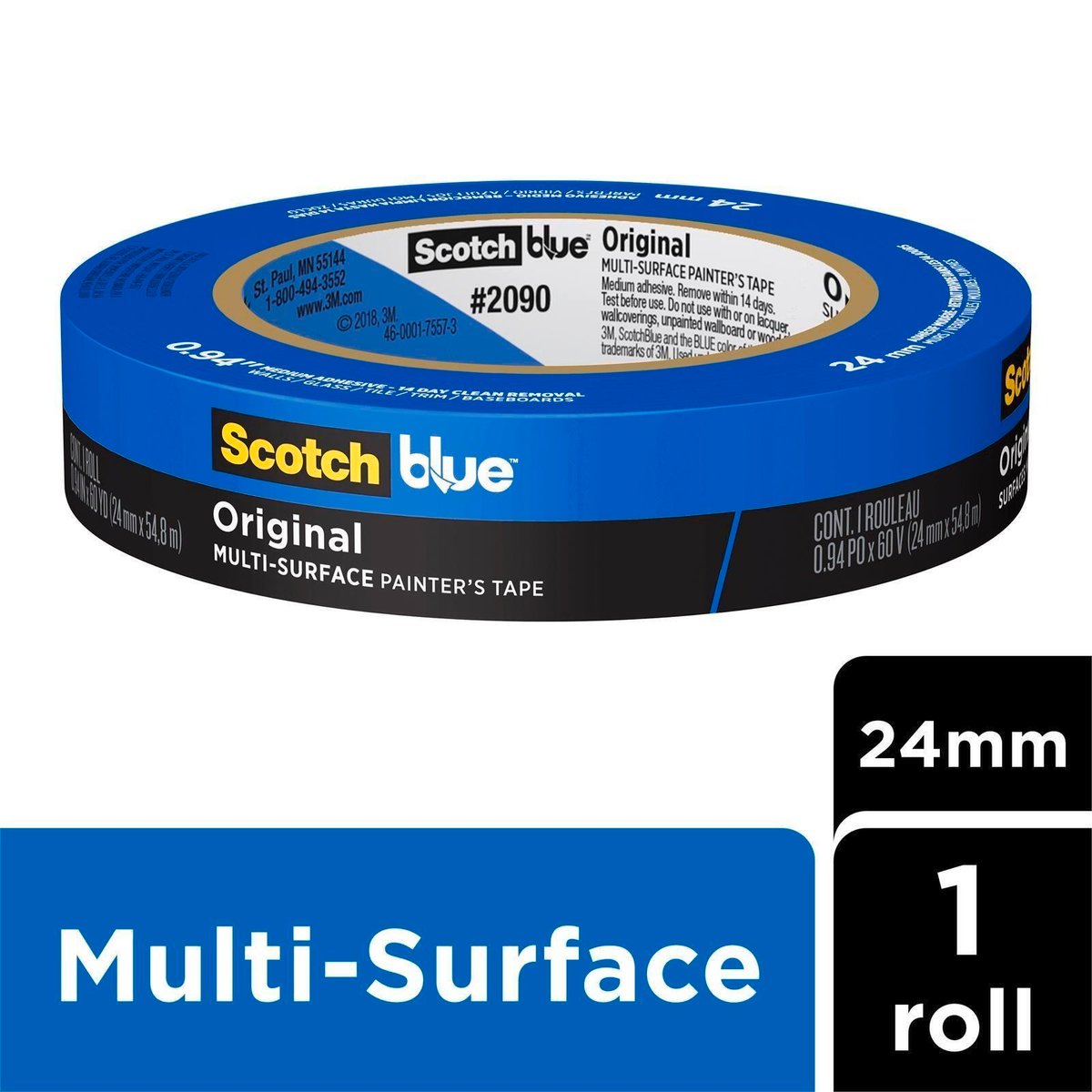 ScotchBlue Original Multi-Surface Painter's Masking Tape 24mm x 54.8m Blue UV Resistant