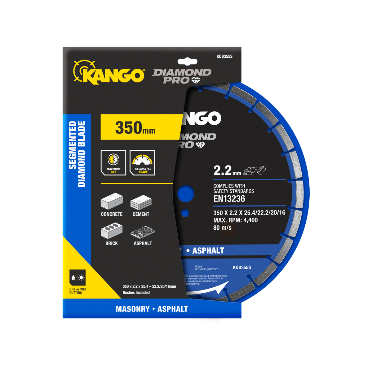 Kango 350mm Segmented Diamond Saw Blade KDB355S