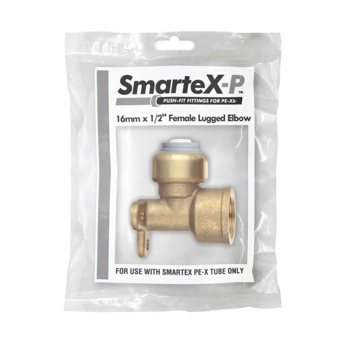 Smartex Pex Female Lugged Elbow - 16 x 15mm - Lead Free Brass - Push-Fit - SuperSaverAU - view 2