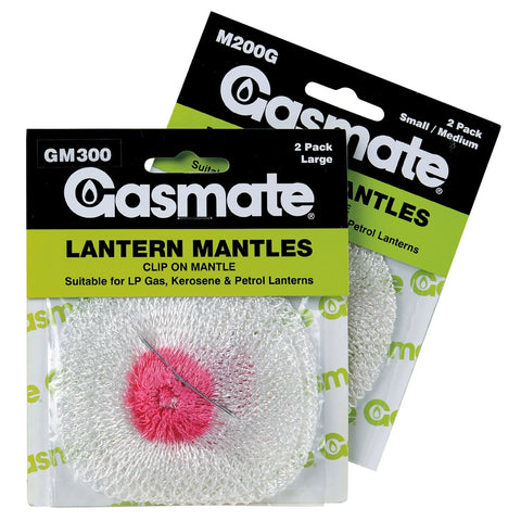 Gasmate Gas Lantern Replacement Mantle 2 Pack Small Clip-On Rayon Silk