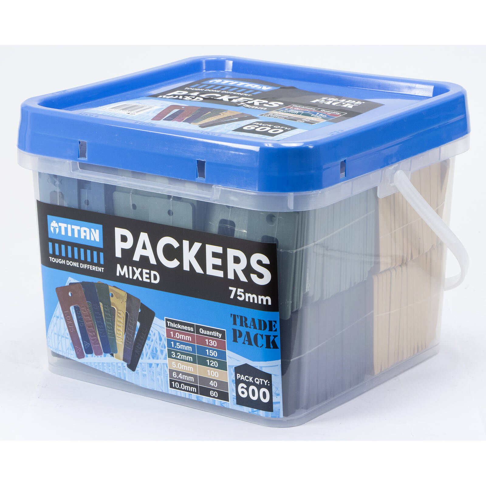 Titan Window Packers 75mm Mixed Sizes 1-10mm, UV Stable Plastic, 600 Piece