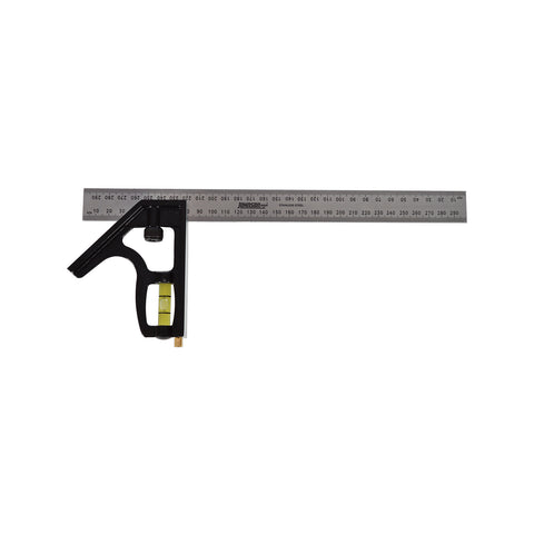 Johnson 300mm Heavy-Duty Stainless Steel Combination Square with Vial