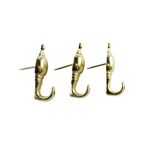 Everhang Brass Plated Zinc Alloy Picture Hanging Push Pin - 3 Pack