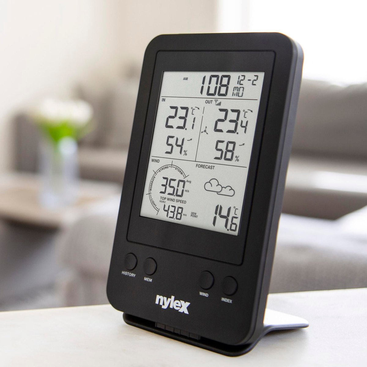 Nylex Digital Weather Station Plus - Indoor Outdoor Monitor - 140mm x 135mm x 260mm - SuperSaverAU - view 4