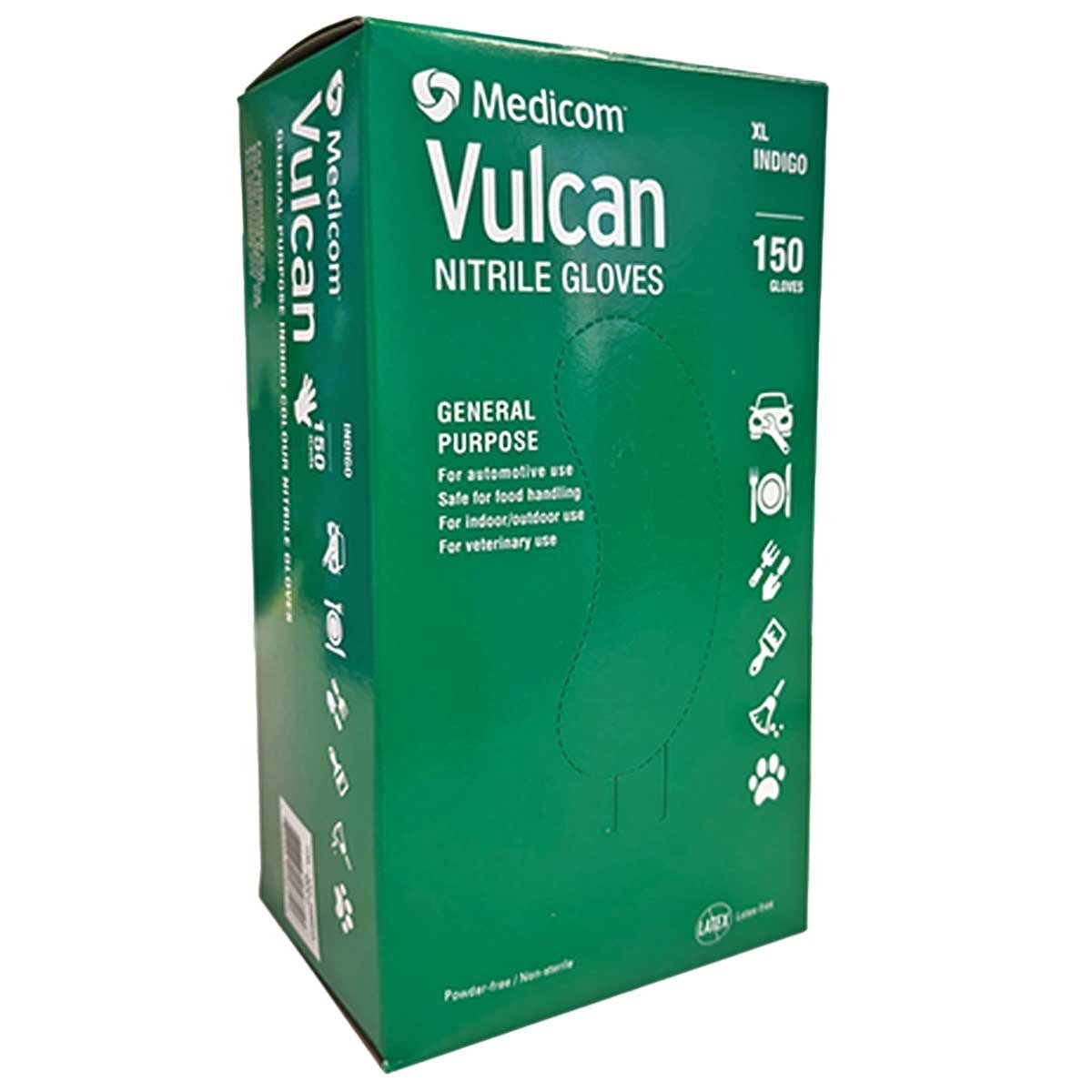 Medicom Vulcan General-Purpose Nitrile Gloves Extra Large 2 x 150 Count - SuperSaverAU - view 3