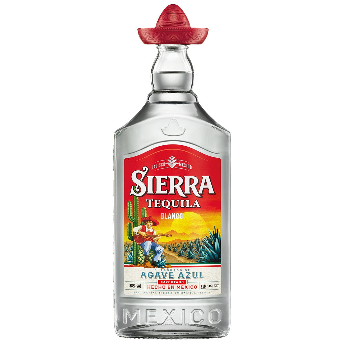 Sierra Tequila Blanco 1L - Clear Tequila with Fruity Aroma & Chili Notes - SuperSaverAU - view 1