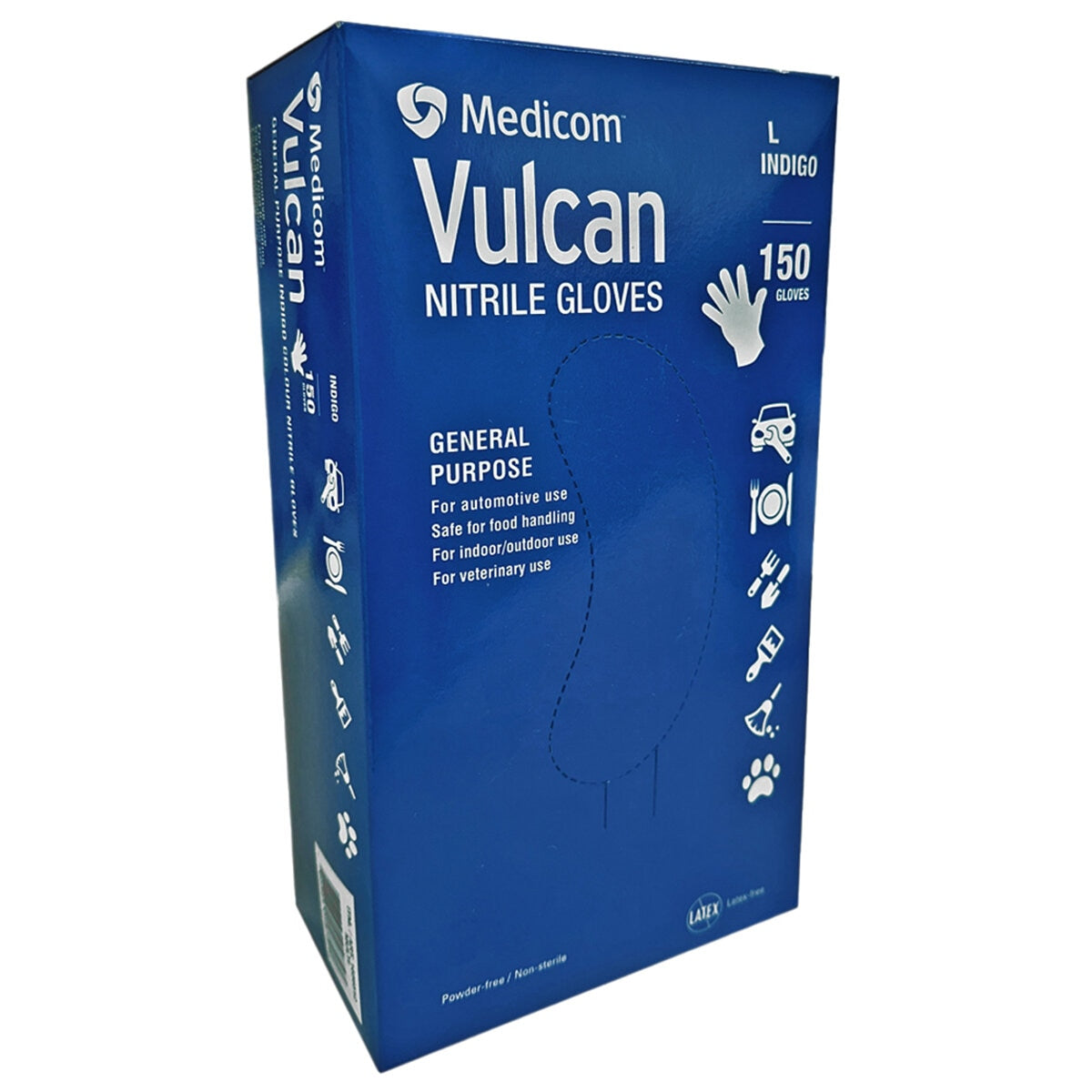 Medicom Vulcan General Purpose Nitrile Gloves Large 2 x 150 Count - SuperSaverAU - view 3