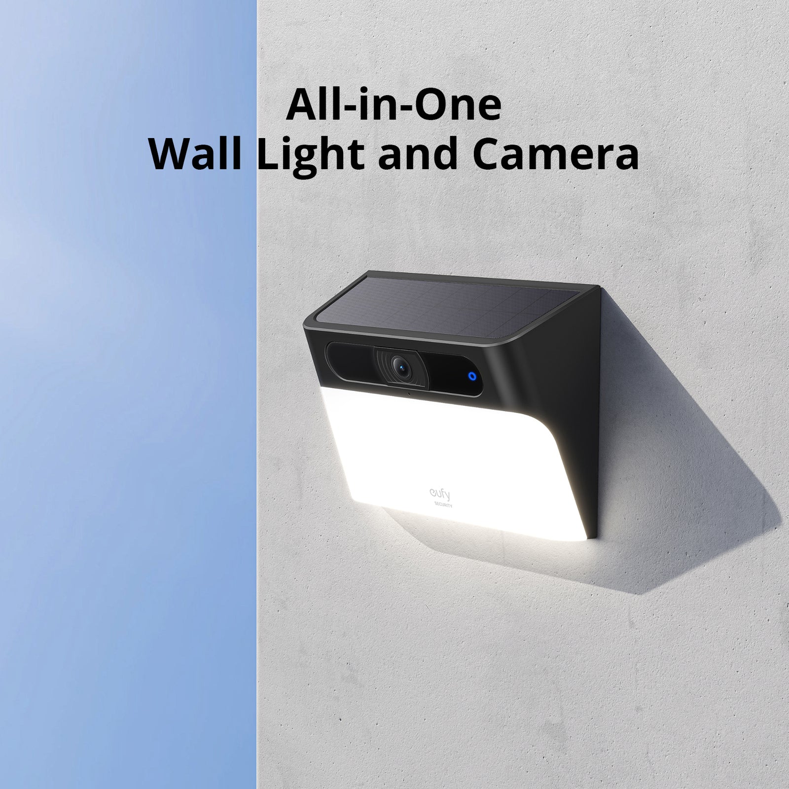 Eufy S120 Solar Wall Light Security Camera, 2K, 300lm, App Controlled T81A0C11